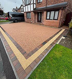 Residential resin driveway installed in the South of England